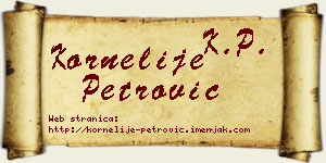 Kornelije Petrović vizit kartica